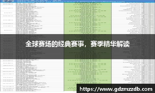 全球赛场的经典赛事，赛季精华解读